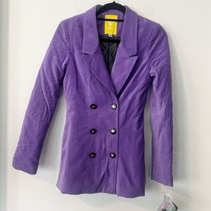 Vaute Vegan Purple Double Breasted Blazer XS NEW